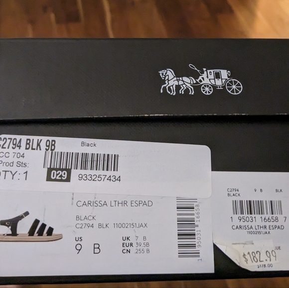 Coach Carissa Espadrille Strappy Leather Sandals Size 9 New in Box ❤ - Picture 5 of 5